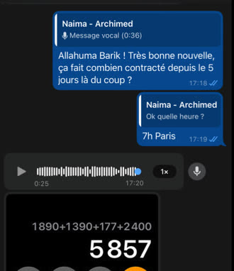 5 857 euros en 5 jours