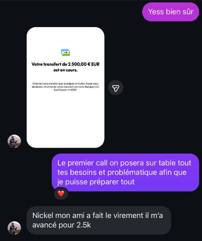 Virement de 2 500 euros